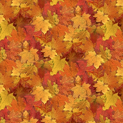[NOR-DP28851-56] Night Owl Leaves Orange Mutli from Northcott Fabrics