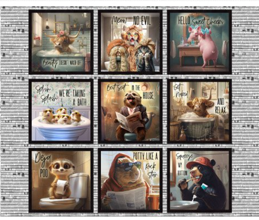 [3W-24210-PNL] Please Seat Yourself Panel from 3 Wishes Fabric