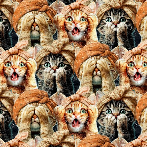 [3W-24208-MLT] Please Seat Yourself Three Wise Cats Multi from 3 Wishes Fabric