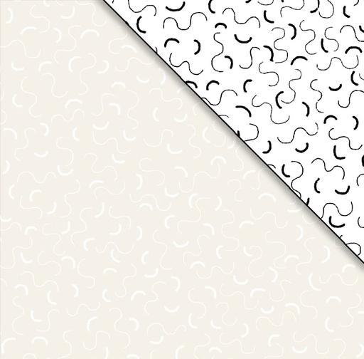 [PB-RA13-4890-01] Ramblings 13 Wavy Lines White/Ecru by P&B Textiles
