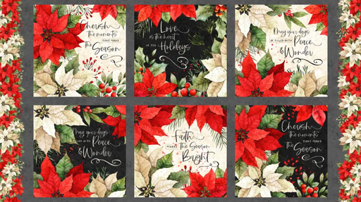 [LUM-W110-004-730] Poinsettia Radiance Craft Panel Multi from Lumin Fabrics