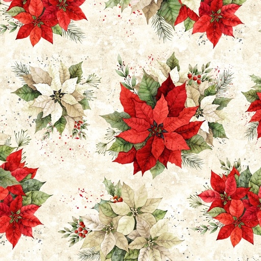 [LUM-W110-007-030] Poinsettia Radiance Poinsettia Bouquets Cream from Lumin Fabrics
