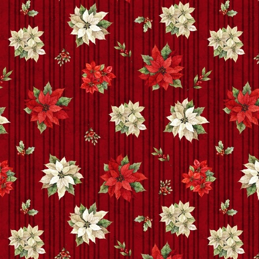 [LUM-W110-008-330] Poinsettia Radiance Poinsettia Toss Red from Lumin Fabrics