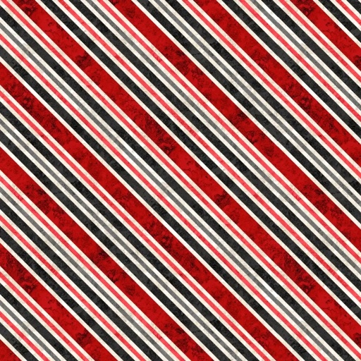 [LUM-W110-011-307] Poinsettia Radiance Diagonal Stripe Red/Black from Lumin Fabrics