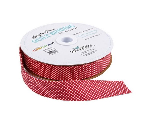 [STSFB-48796] Micro Gingham Jazzberry Single Fold Quilt Binding by Riley Blake