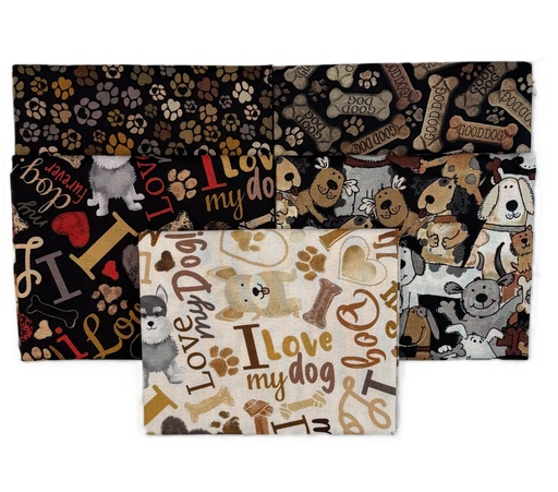 [PP-DogRFQB] Dogs Ruler Fat Quarter Bundle