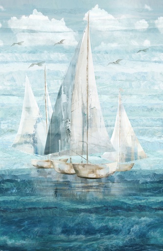 [NOR-DP28915-46] Smooth Sailing Panel Dark Blue Multi from Northcott Fabrics