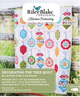 [PP-DecorTrMEThr] Decorating the Tree Machine Embroidery Throw Kit by Lori Holt PREORDER
