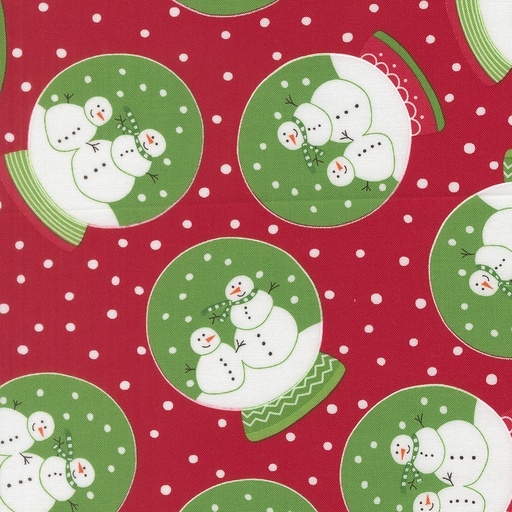 [MOD-22500-14] Snow Time Snow Globe Novelty Poinsettia Red by Me and My Sister Designs from Moda Fabrics