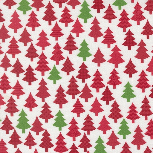 [MOD-22502-24] Snow Time Christmas Trees Poinsettia Red by Me and My Sister Designs from Moda Fabrics