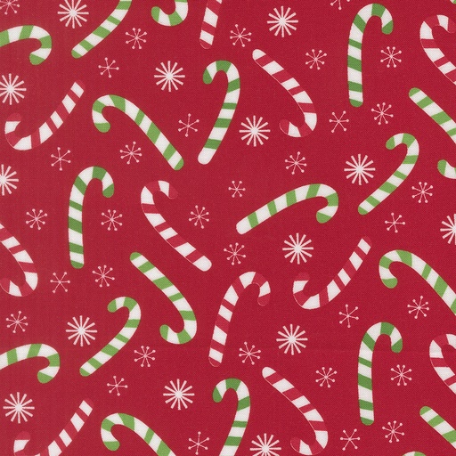 [MOD-22503-14] Snow Time Candy Cane Poinsettia Red by Me and My Sister Designs from Moda Fabrics
