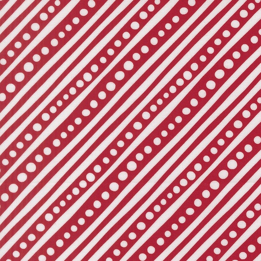 [MOD-22504-14] Snow Time Dotted Bias Stripe Poinsettia Red by Me and My Sister Designs from Moda Fabrics