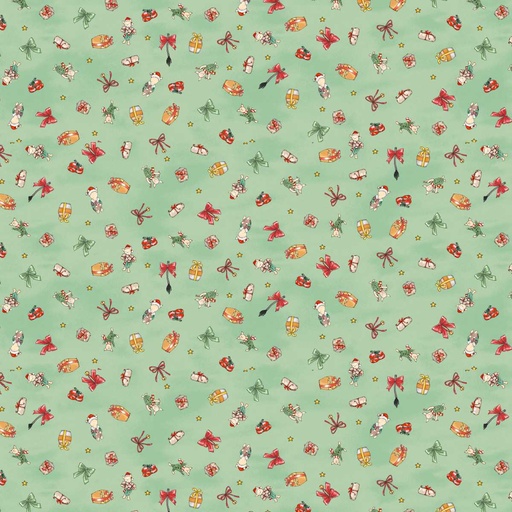 [STE-E-9103-68] Christmas at Pooh Corner Piglets Light Green from Studio E Fabrics
