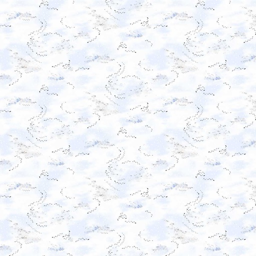 [STE-E-9111-07] Christmas at Pooh Corner Frosted Footprints Snow from Studio E Fabrics