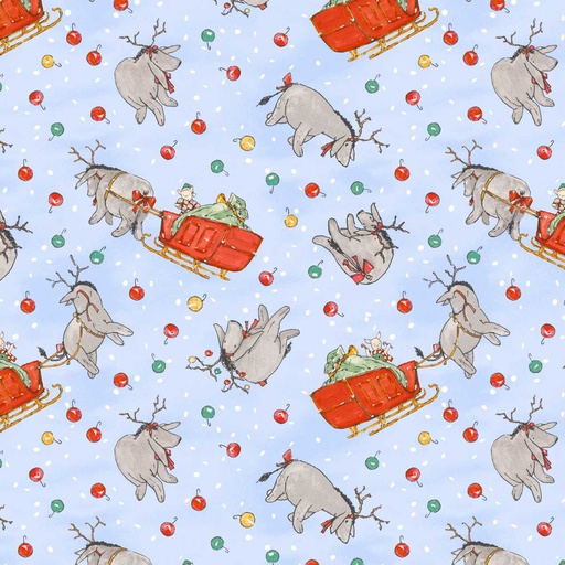 [STE-E-9112-11] Christmas at Pooh Corner Reindonkeys Light Blue from Studio E Fabrics