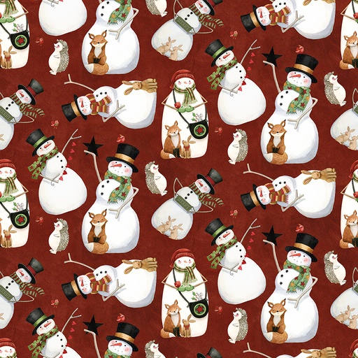 [RB-C17831-RED] Northern Christmas Snowmen Red by Teresa Kogut from Riley Blake Designs