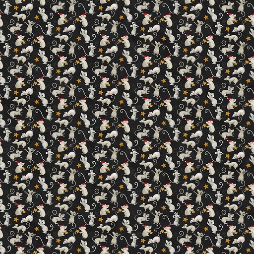 [RB-C17833-BLACK] Northern Christmas Mice Black by Teresa Kogut from Riley Blake Designs