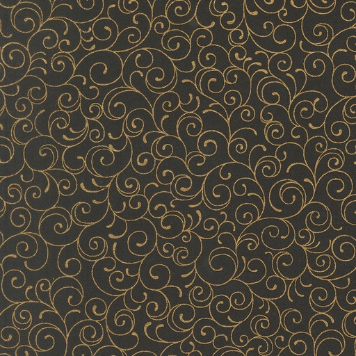 [MOD-33865-14M] Merry Manor Metallic 2025 Metallic Swirls Ebony from Moda Fabrics