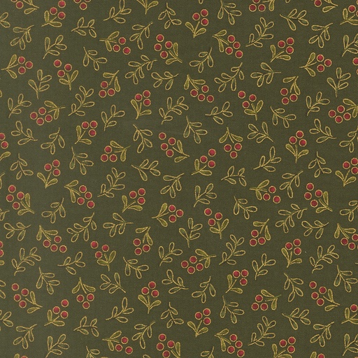 [MOD-33866-13M] Merry Manor Metallic 2025 Metallic Berry Blender Evergreen from Moda Fabrics