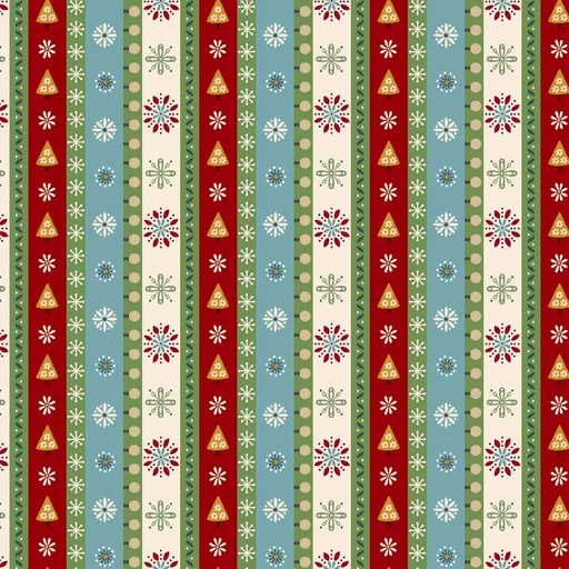 [HGF-Q-3611-17] Nordic Holiday Village Mini Stripe Ice Blue by Mary Jane Carey from Henry Glass Fabrics