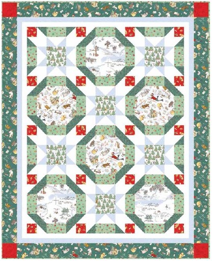 [PP-PoohChristm] Pooh Christmas Quilt by Studio e