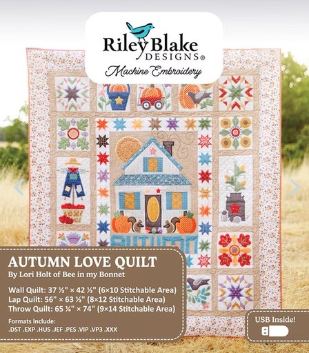 [PP-AutumnLoveME] Autumn Love Quilt Projects Machine Embroidery