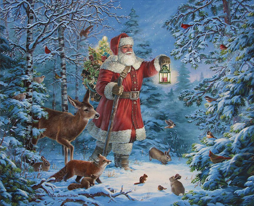 [RB-PD17984-PANEL] Picture a Christmas II Santa and His Friends Panel from Riley Blake