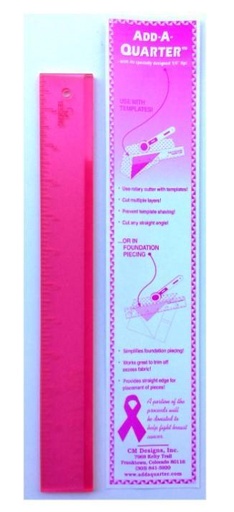 [CM-12PNK] Add-A-Quarter Ruler, 12 Inch, Pink from CM Designs 