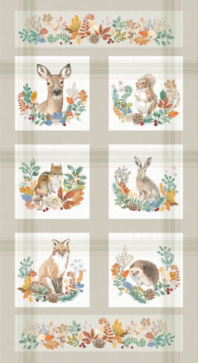 [COW-Y4849-55] Woodland Way Panel Multi by Beth Grove for Clothworks