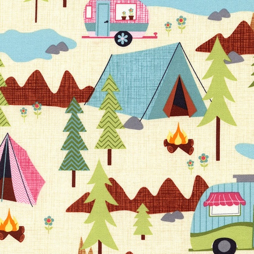 [TTR-C2324CRM] Under the Stars Camping Scenic from Timeless Treasures