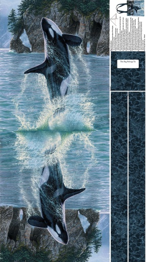 [NOR-C29123-48] Naturescapes Voyage Orca Tote Bag Panel from Northcott Fabrics