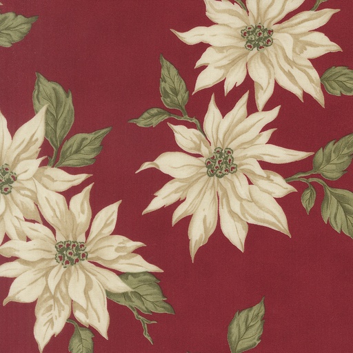 [MOD-44420-13] Candlelight Christmas Poinsettias on Crimson by 3 Sisters from Moda Fabrics