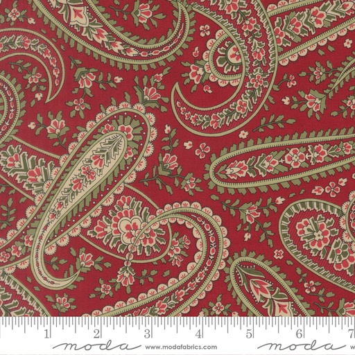 [MOD-44422-13] Candlelight Christmas Plaza Paisley on Crimson by 3 Sisters from Moda Fabrics