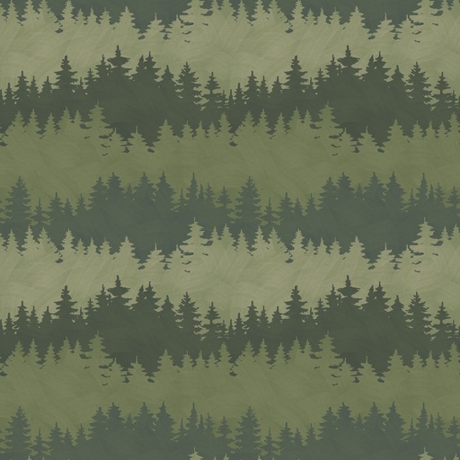 [LUM-W135-025-660] Paddle & Pine Tree Stripe Green from White Owl Textiles