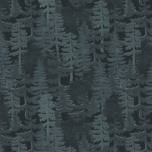 [LUM-W135-026-555] Paddle & Pine Trees Navy from White Owl Textiles