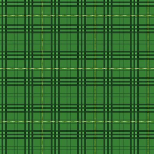 [KK-1093P] Farm Machines II Tartan Blender Green from KK Fabrics