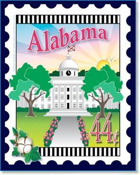 [ZEB-80040M] State Stamp: Alabama Mini Panel from Zebra Patterns