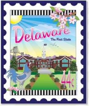 [ZEB-80037M] State Stamp: Delaware