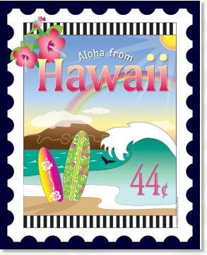 [ZEB-80044M] State Stamp: Hawaii Mini Panel from Zebra Patterns
