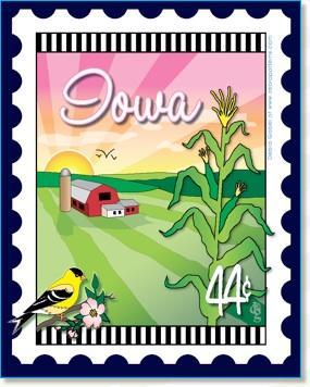 [ZEB-80054M] State Stamp: Iowa