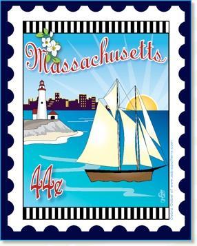 [ZEB-80059M] State Stamp: Massachusetts Mini Panel from Zebra Patterns
