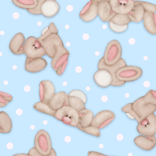 [AEN-N-0961-11] Comfy Flannel Floppy Ear Bunnies Blue from A. E. Nathan