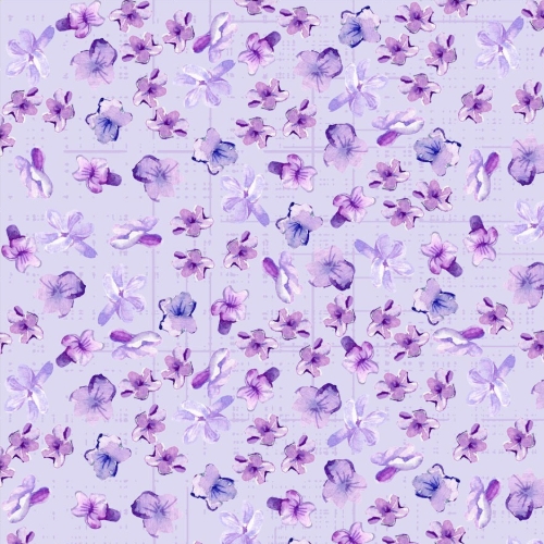 [BLAN-4504-225] Lilac Lavender Flowers on Lavender from Blank Quilting