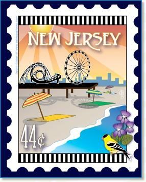 [ZEB-80066M] State Stamp: New Jersey Mini Panel from Zebra Patterns
