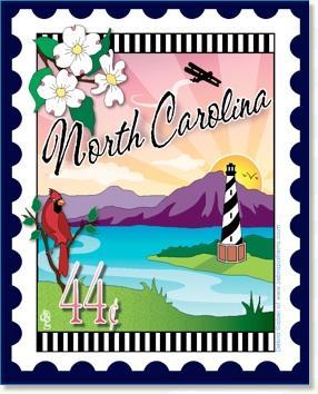 [ZEB-80067M] State Stamp: North Carolina Mini Panel from Zebra Patterns