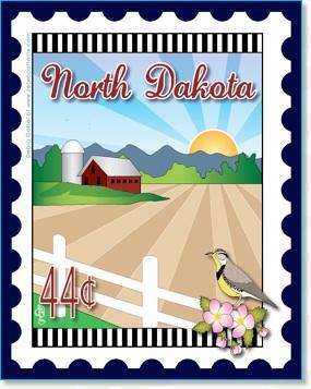 [ZEB-80068M] State Stamp: North Dakota