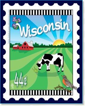 [ZEB-80079M] State Stamp: Wisconsin