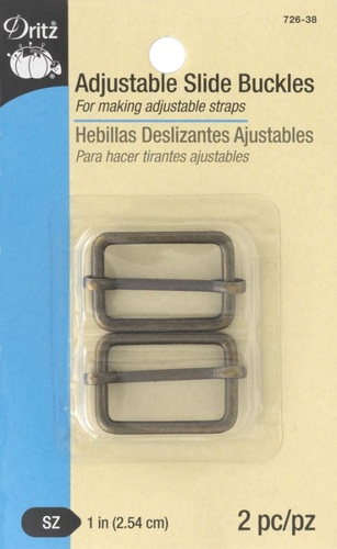 [DRI-S-726-38] Dritz 1" Adjustable Slide Buckle - Antique Brass