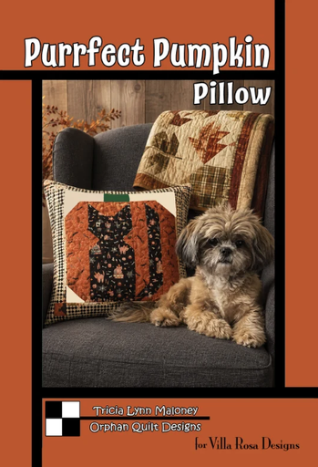[VRD-PPUMPKINPIL] Purrfect Pumpkin Pillow by Tricia Lynn Maloney for Villa Rosa