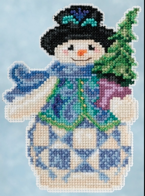 [WIC-JS205101] Evergreen Snowman by Jim Shore Cross Stitch & Bead Kit